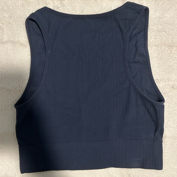 GARAGE Navy Cropped Tank - Picture 2 of 3